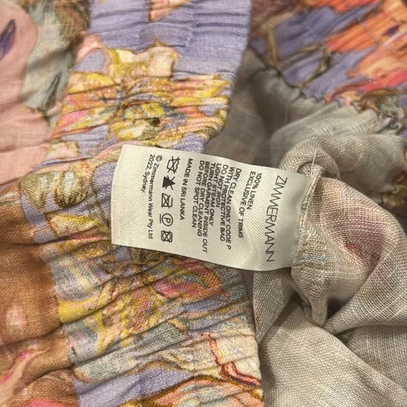 ZIMMERMANN Cira Printed Linen Straight Pants In Multicolore - Picture 5 of 6